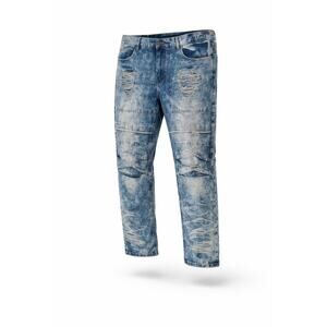 GS 115 Jeans Mens 44x32 Blue Acid Wash Paint Distressed Denim HipHop Y2K